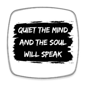 Calm Spirit Speaks – Quote Motive Spirituality - Square fridge magnet - white - Front