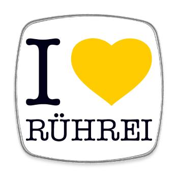 I love Rührei - Viereckiger Kühlschrankmagnet - Weiß - Vorne