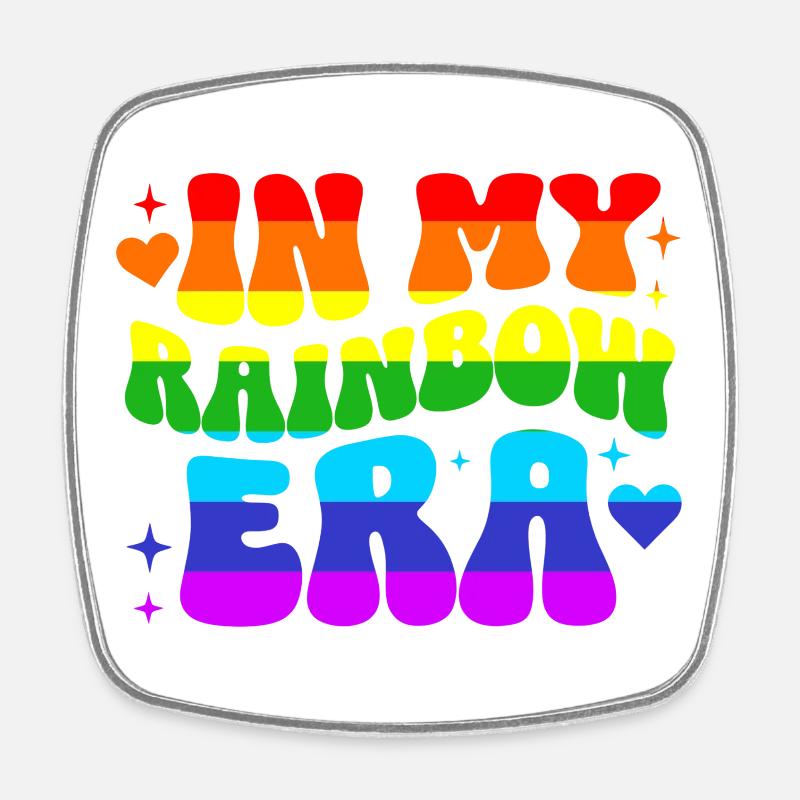 Pride Geschenk LGBTQ Regenbogen Vielfalt - Viereckiger Kühlschrankmagnet - Weiß