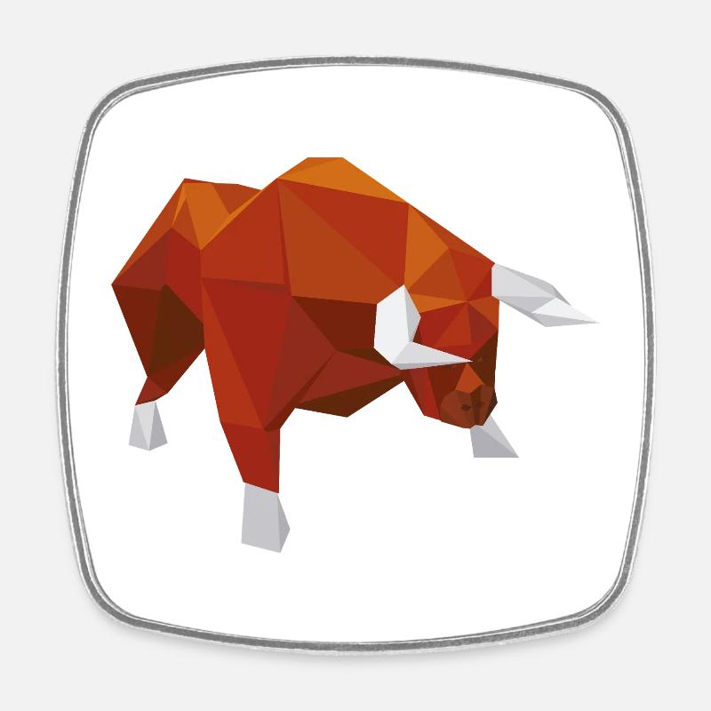 Stier - Viereckiger Kühlschrankmagnet - Weiß