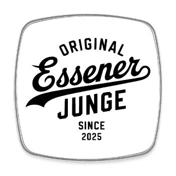 Echter Essen Hoodie Shirt Tasse Strampler - Viereckiger Kühlschrankmagnet - Weiß - Vorne