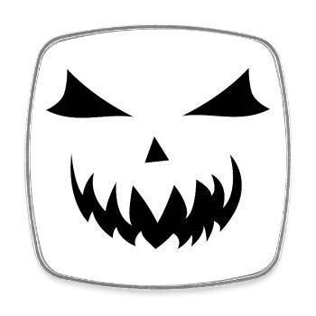 Funny Pumpkin Face Halloween Shirt Outfit Top - Square fridge magnet - white - Front