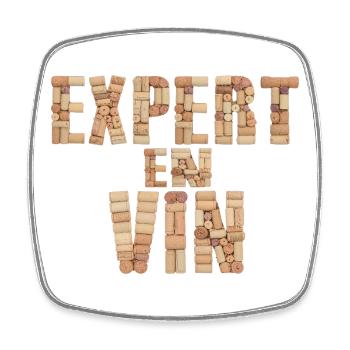 Expert en Vin – Design en bouchons de vin - Square fridge magnet - white - Front