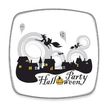 Halloween Party - Viereckiger Kühlschrankmagnet - Weiß - Vorne