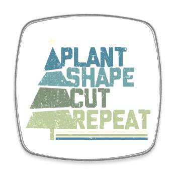 Weihnachtsbaum Züchter Plant Shape Cut - Viereckiger Kühlschrankmagnet - Weiß - Vorne