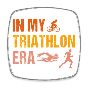 Triathlon Swimming Cycling Running Vintage Sports - Square fridge magnet - white - Front