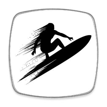 Surfing Art Surfer Illustration - Square fridge magnet - white - Front