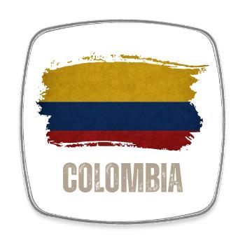 Vintage Colombie, drapeau de la Colombie - Magnet carré - blanc - Devant