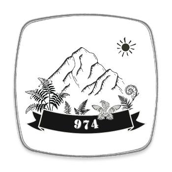 Mountains 974 Nature Banner - Square fridge magnet - white - Front