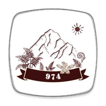 Vintage Mountains 974 Nature - Square fridge magnet - white - Front