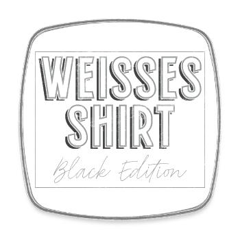 Weisses Shirt Black Edition Lustiger Spruch - Viereckiger Kühlschrankmagnet - Weiß - Vorne