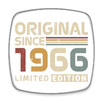 Original 1966 Vintage Vintage Birthday Retro - Square fridge magnet - white - Front