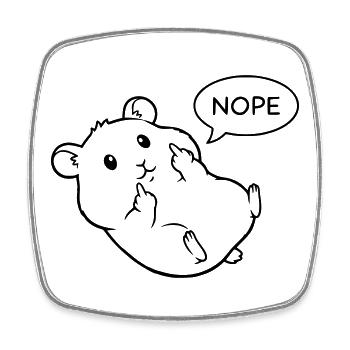 lazy hamster hamster lover hamster owner - Square fridge magnet - white - Front