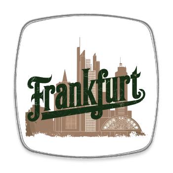 Frankfurt Skyline Silhouette with Historical and - Square fridge magnet - white - Front