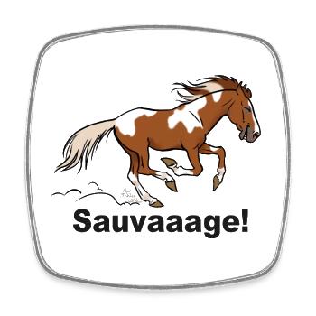 Magpie Wild Horse (for light textiles) - Square fridge magnet - white - Front