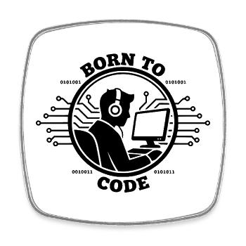 Programmierer, der zum Programmieren geboren wurde Programmierer - Viereckiger Kühlschrankmagnet - Weiß - Vorne