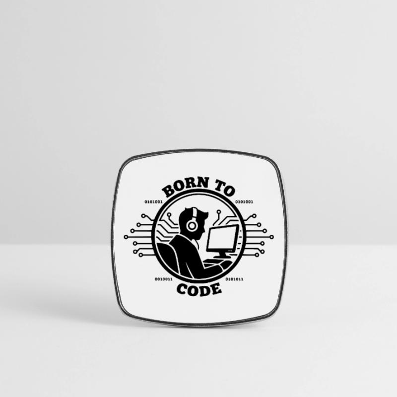Coder Born to Code Programmer Square fridge magnet