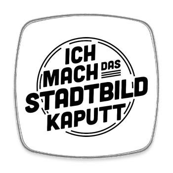 I'm destroying the cityscape – Statement - Square fridge magnet - white - Front