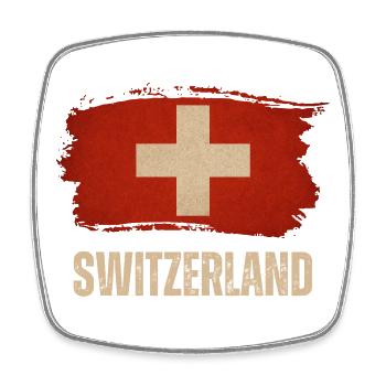 Grunge-Flagge der Schweiz, Schweizer Stolz - Viereckiger Kühlschrankmagnet - Weiß - Vorne