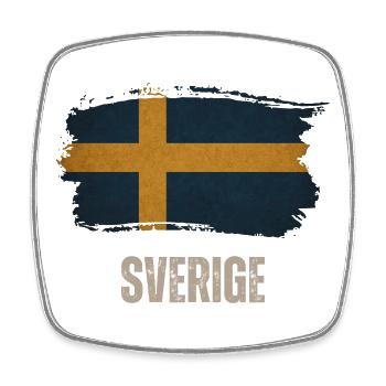 Grunge-Flagge Schwedens, stolzer Schwede - Viereckiger Kühlschrankmagnet - Weiß - Vorne