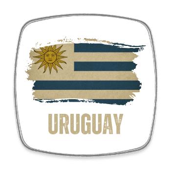 Grunge-Flagge von Uruguay, ich liebe Uruguay - Viereckiger Kühlschrankmagnet - Weiß - Vorne
