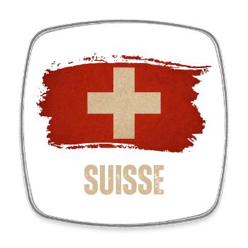 Grunge-Flagge der Schweiz, Schweizer Stolz - Viereckiger Kühlschrankmagnet - Weiß - Vorne