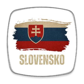 Vintage-Flagge der Slowakei, ich liebe die Slowakei - Viereckiger Kühlschrankmagnet - Weiß - Vorne