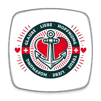 Glaube Liebe Hoffnung - Viereckiger Kühlschrankmagnet - Weiß - Vorne