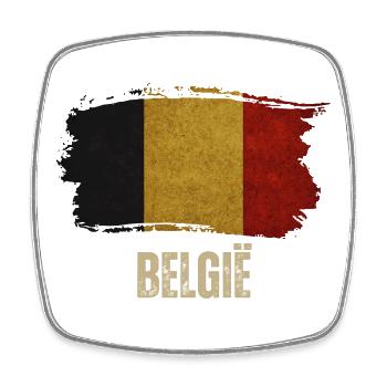 Grunge-Flagge von Belgien, ich liebe Belgien - Viereckiger Kühlschrankmagnet - Weiß - Vorne