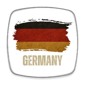 Grunge flag of Germany, I love Germany - Square fridge magnet - white - Front