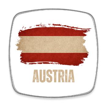 Austrian grunge flag, Austrian pride - Square fridge magnet - white - Front