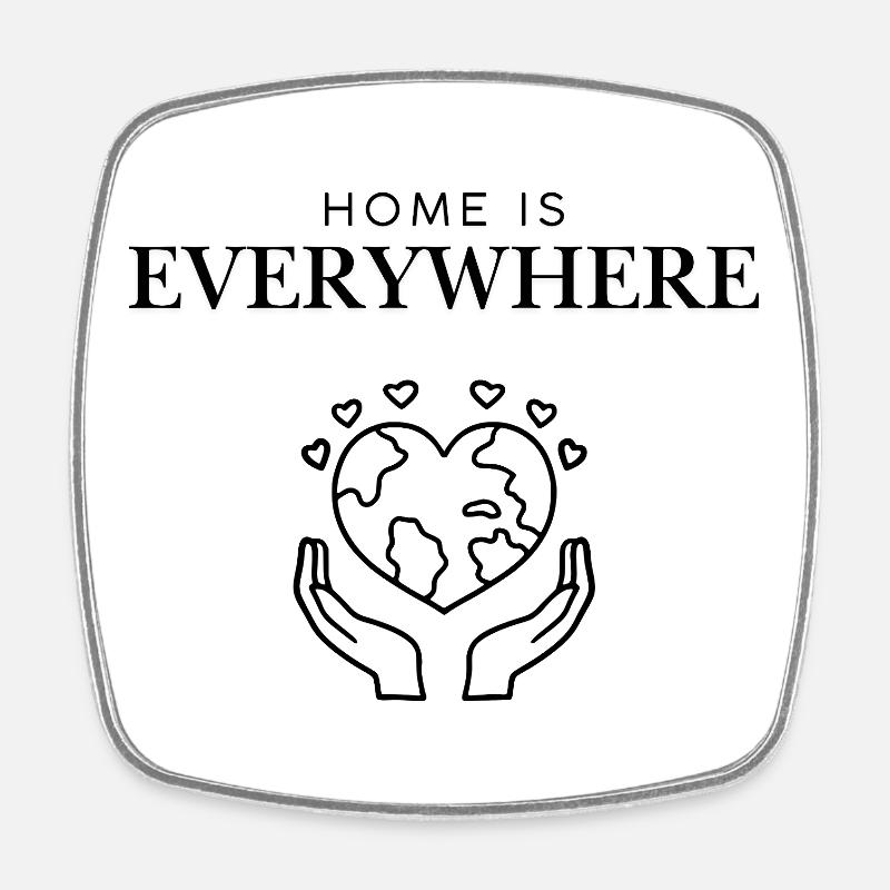 Home_Is_Everywhere_icon_black - Magnet carré - blanc