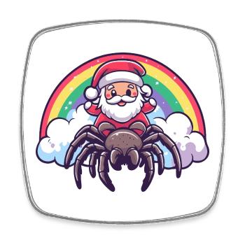 Tarentule Père Noël - Magnet carré - blanc - Devant