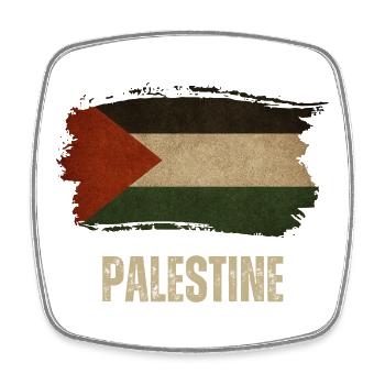 Grunge flag of Palestine, Palestinian pride - Square fridge magnet - white - Front