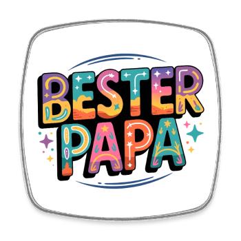 Bester Papa - Viereckiger Kühlschrankmagnet - Weiß - Vorne