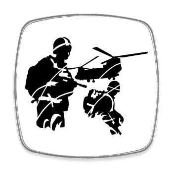army - Square fridge magnet - white - Front