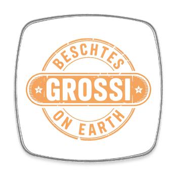 Beschtes Grossi Schweizerdeutsch Oma - Viereckiger Kühlschrankmagnet - Weiß - Vorne