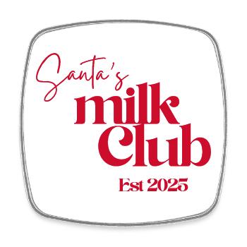 Santa's Milk Club Est 2025 - Square fridge magnet - white - Front
