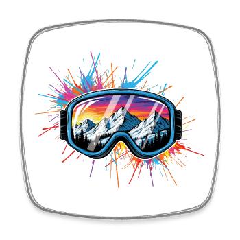 Skibrille Après Ski Party Crew Schnee Skifahren Ski - Viereckiger Kühlschrankmagnet - Weiß - Vorne