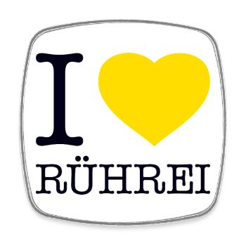 I love Rührei - Viereckiger Kühlschrankmagnet - Weiß - Vorne