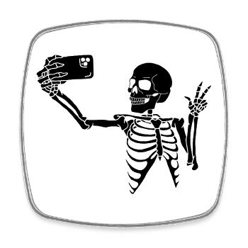 Un dernier selfie (noir) - Magnet carré - blanc - Devant