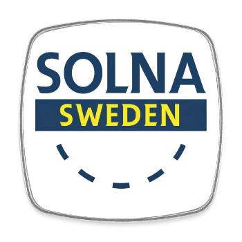 Solna Sweden logo circular design - Square fridge magnet - white - Front