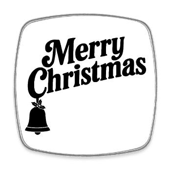 Joyeux Noël avec une seule cloche de Noël - Magnet carré - blanc - Devant
