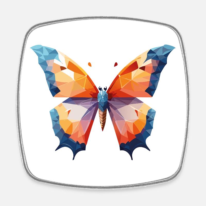 Butterfly - Square fridge magnet - white