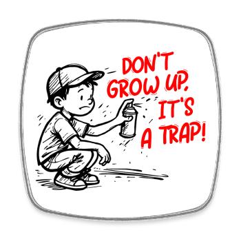 It's a trick - Square fridge magnet - white - Front