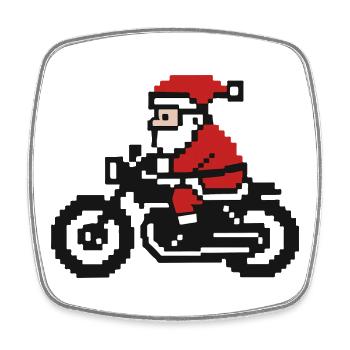 Ugly Christmas Sweater – Santa im Retro Pixel Stil - Viereckiger Kühlschrankmagnet - Weiß - Vorne