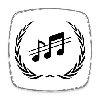 Music Notes Wreath - Square fridge magnet - white - Front