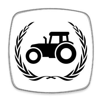Traktor Symbol Farmer - Viereckiger Kühlschrankmagnet - Weiß - Vorne