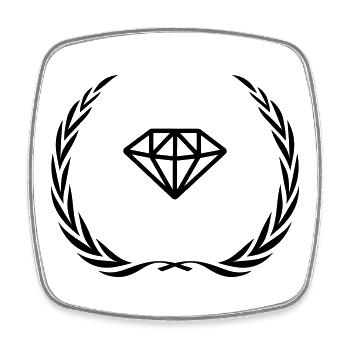 Diamant Symbol Kranz - Viereckiger Kühlschrankmagnet - Weiß - Vorne