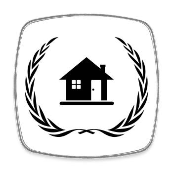 Haus Symbol Home Kranz - Viereckiger Kühlschrankmagnet - Weiß - Vorne